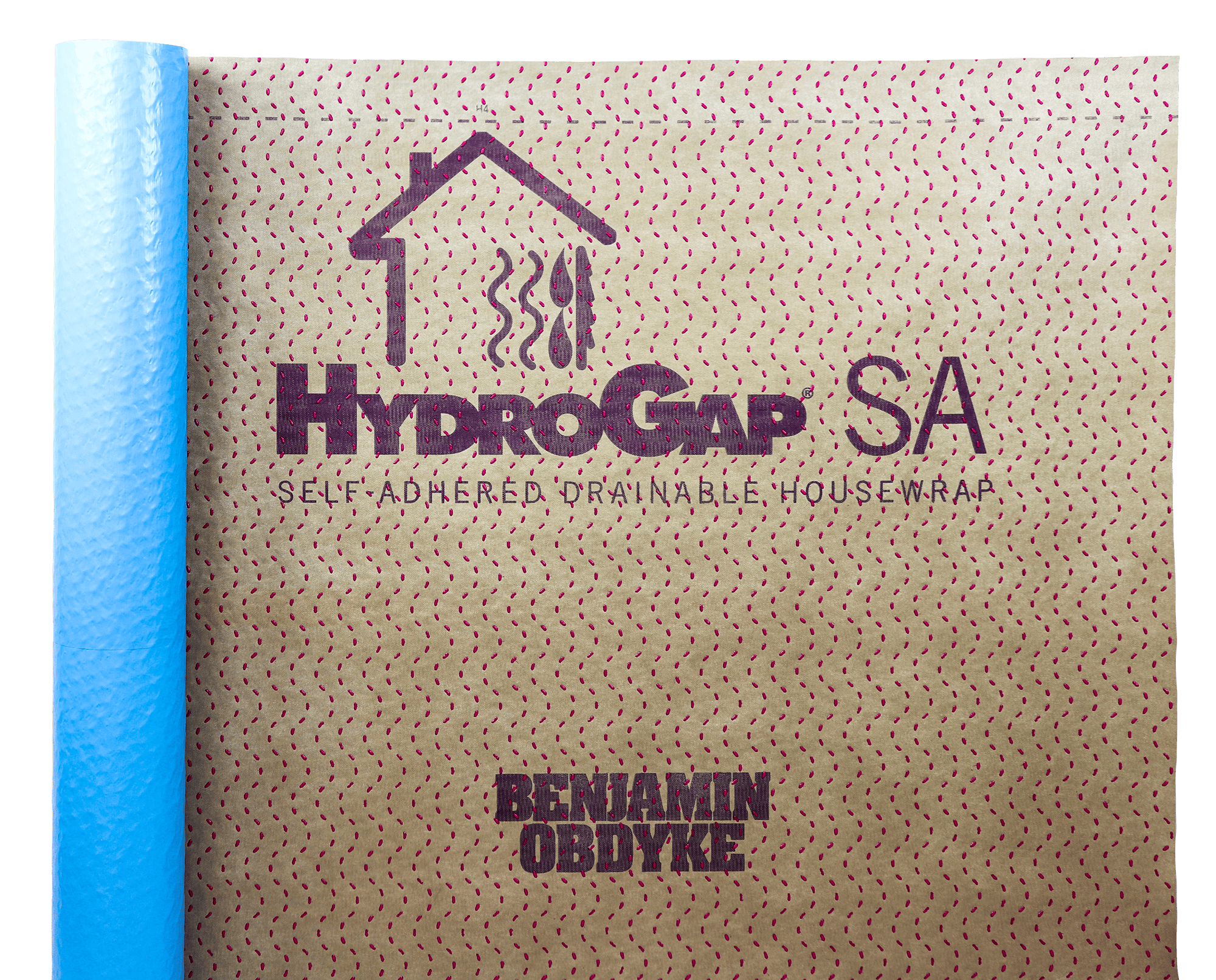 Unrolled HydroGap SA Drainable Housewrap