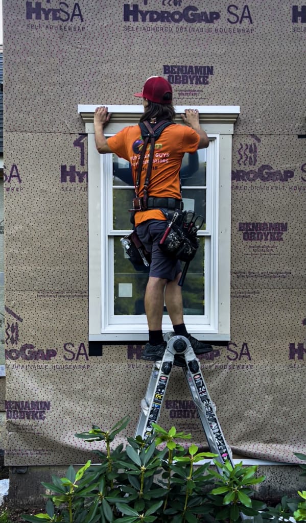 HydroGap SA providing drainage behind window trim