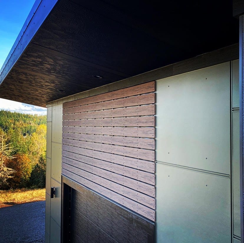 Open-joint cladding installation with Invisiwrap UV housewrap.