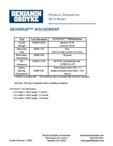 BenWrap™_Physical Properties Data Sheet