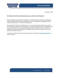 HydroGap SA And Ontario Building Code